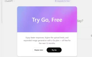ChatGPT Go India free