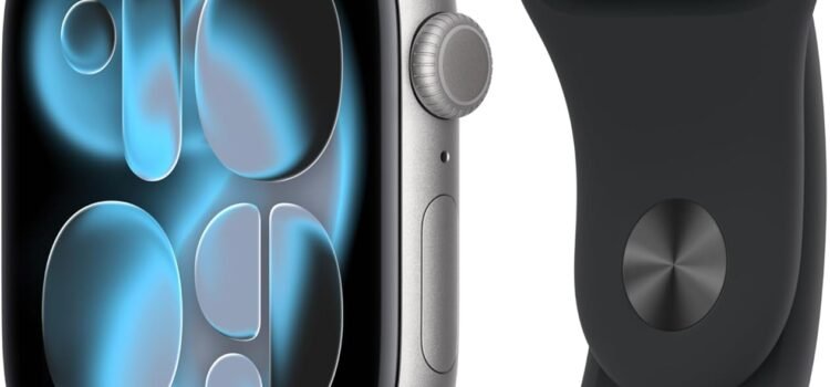 Apple Watch Series 11 [GPS 46mm] Smartwatch with Space Gray Aluminum Case with Black Sport Band – M/L. Sleep Score, Fitness Tracker, Health Monitoring, Always-On Display, Water Resistant