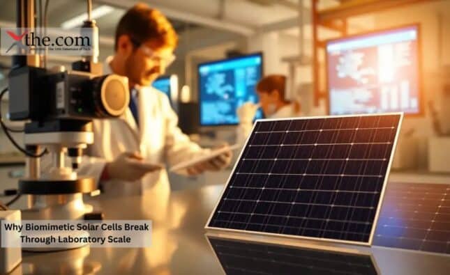 Why Biomimetic Solar Cells Break Through Laboratory Scale