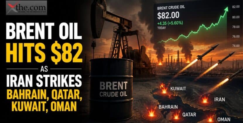 Brent Oil Hits $82 as Iran Strikes Bahrain, Qatar, Kuwait, Oman.