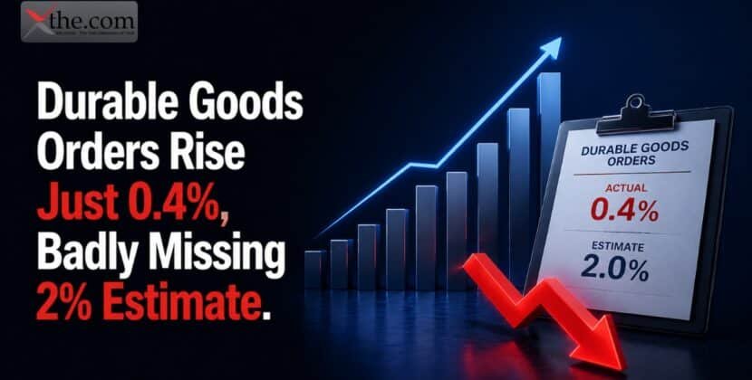 Durable Goods Orders Rise Just 0.4%, Badly Missing 2% Estimate.