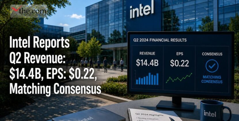 Intel Reports Q2 Revenue: $14.4B, EPS: $0.22, Matching Consensus.