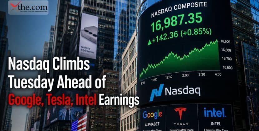 Nasdaq Climbs Tuesday Ahead of Google, Tesla, Intel Earnings