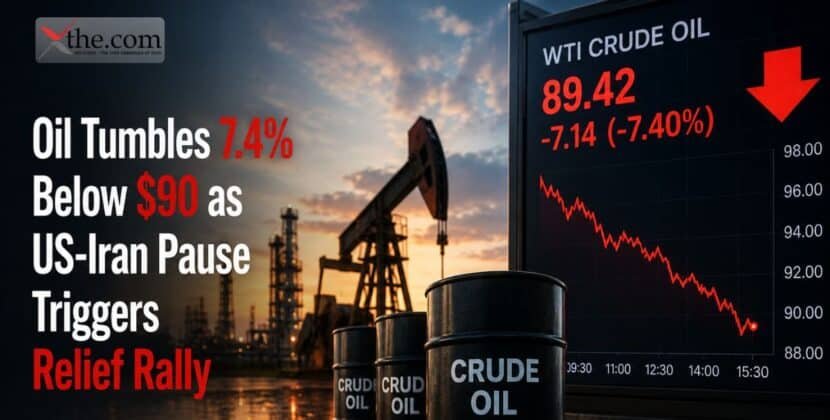 Oil Tumbles 7.4% Below $90 as US-Iran Pause Triggers Relief Rally