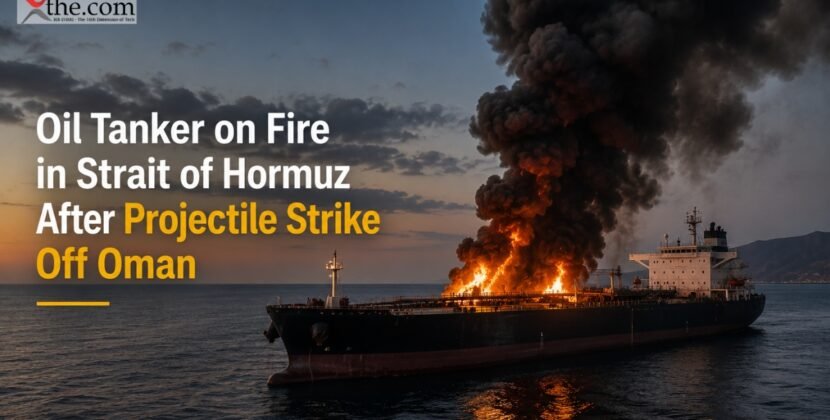 Oil Tanker on Fire in Strait of Hormuz After Projectile Strike Off Oman