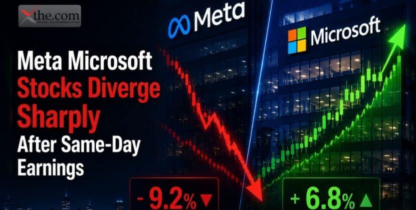 Meta Microsoft Stocks Diverge Sharply After Same-Day Earnings