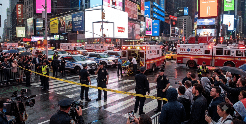 Times Square Stabbing Kills 1 Leaves 2 Injured