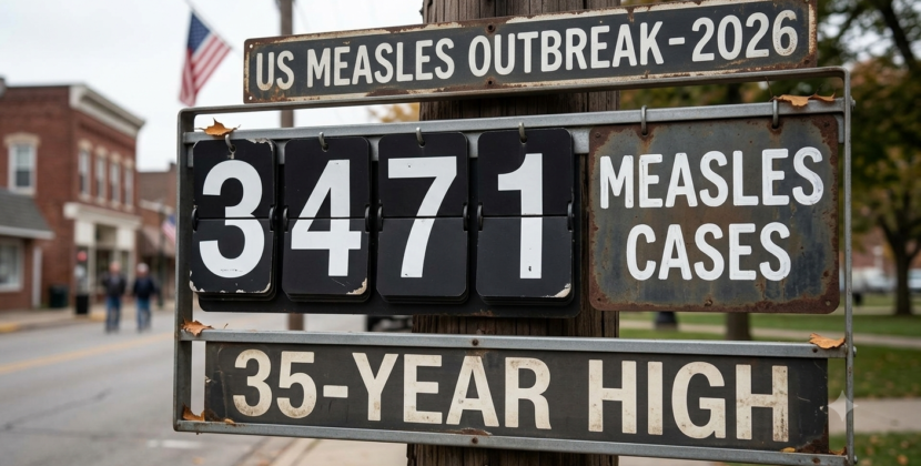 US Measles Outbreak Hits 35-Year High With 3471 Cases in 2026