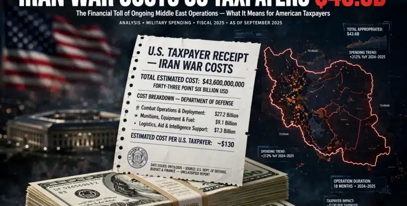 Iran War Costs US Taxpayers $43.6B