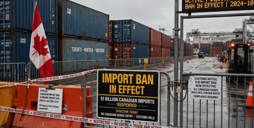 $1B Canadian Import Ban Takes Effect