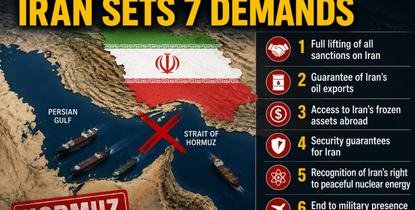 Hormuz Stays Shut as Iran Sets 7 Demands