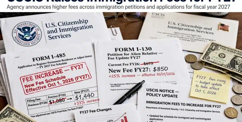 USCIS Raises Immigration Fees for FY27