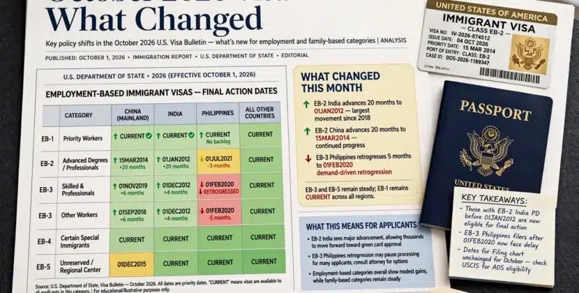 October 2026 Visa Bulletin: What Changed