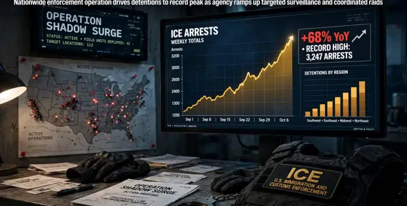 Shadow Surge Pushes ICE Arrests to Highs