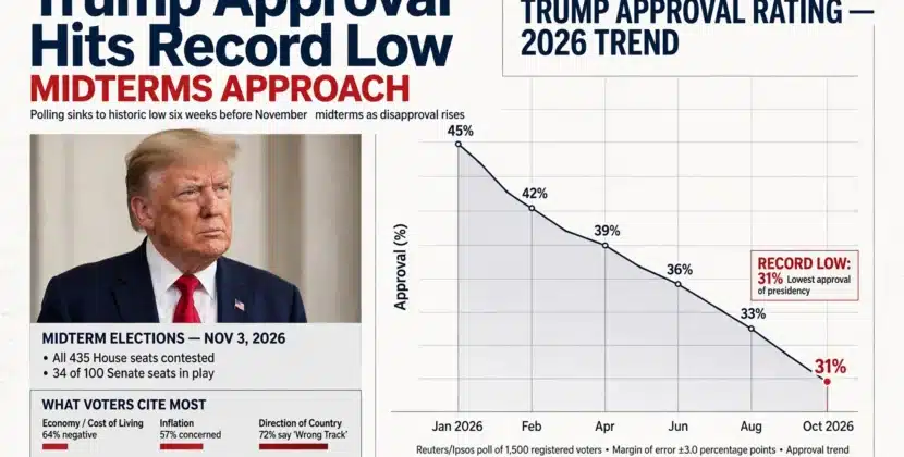 Trump Approval Record Low Midterms (34 chars)