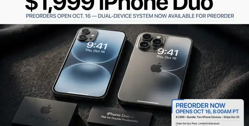 $1,999 iPhone Duo Preorders Open Oct. 16