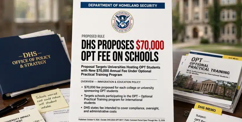 DHS Proposes $70,000 OPT Fee on Schools