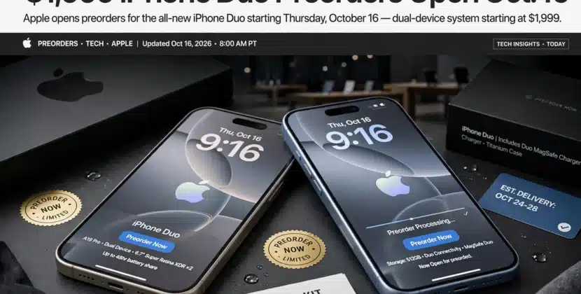 $1,999 iPhone Duo Preorders Open Oct. 16
