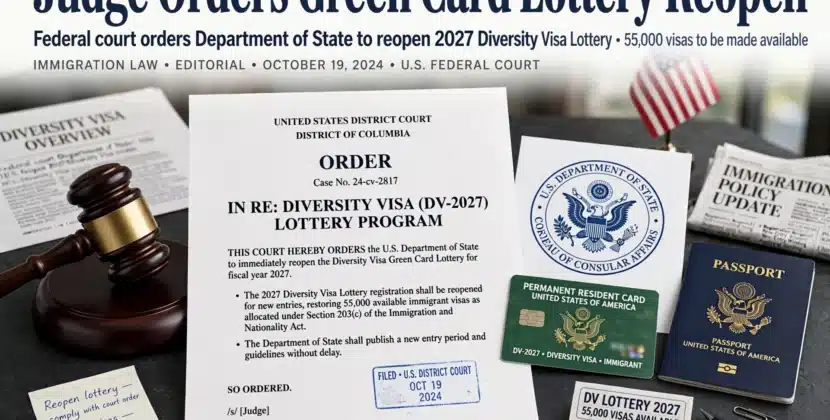 Judge Orders Green Card Lottery Reopen