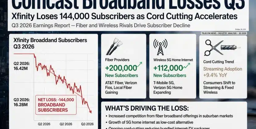 Comcast Broadband Losses Q3